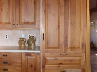 cabinets and matching refrigerator