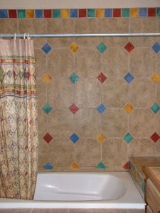 colorful bathroom tile