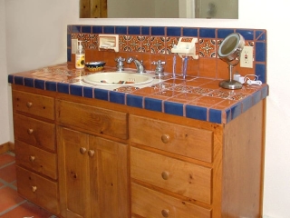 mexican talavera bathroom counter