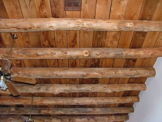 vigas and cedar slats