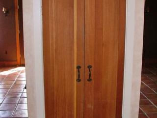 custom double doors to wet bar