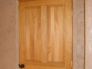 Venetian plaster and wooden door